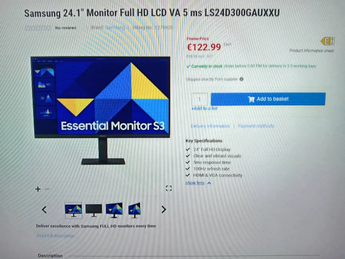 SAMSUNG S23 24 INCH,PC/TV/GAMING/MONITOR BRAND NEW - Image 2