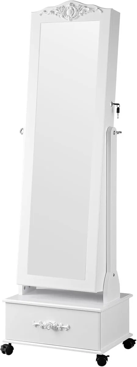 JBC61W Jewellery Cabinet with Wheels and LED - Image 1