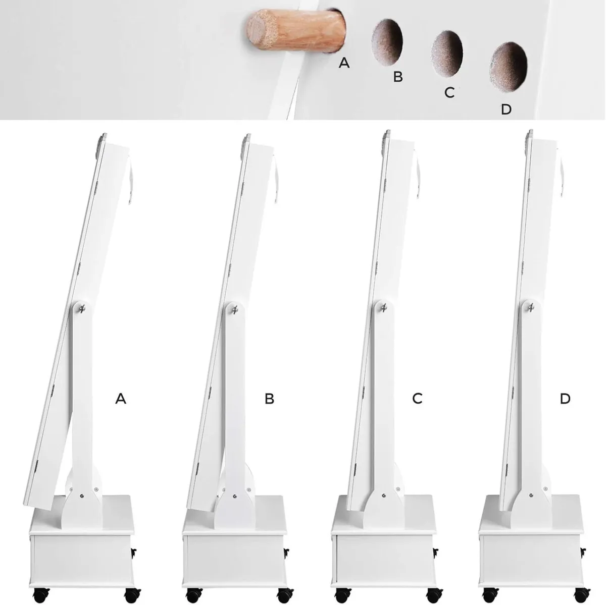 JBC61W Jewellery Cabinet with Wheels and LED - Image 4