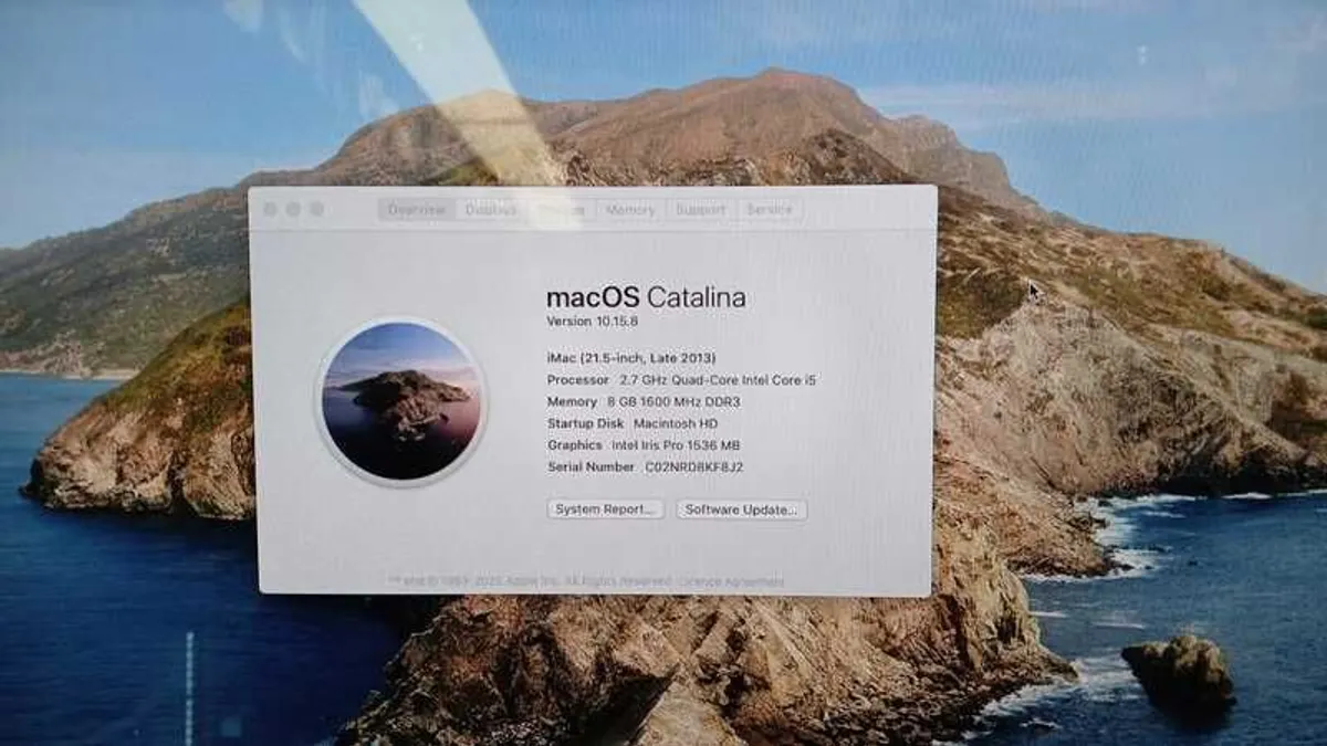 Apple iMac 21.5-inch Late 2013 Model: A1418, 2.7GHz Quad-Core Intel Core i5 Processor 8GB RAM 1TB HDD - Image 4