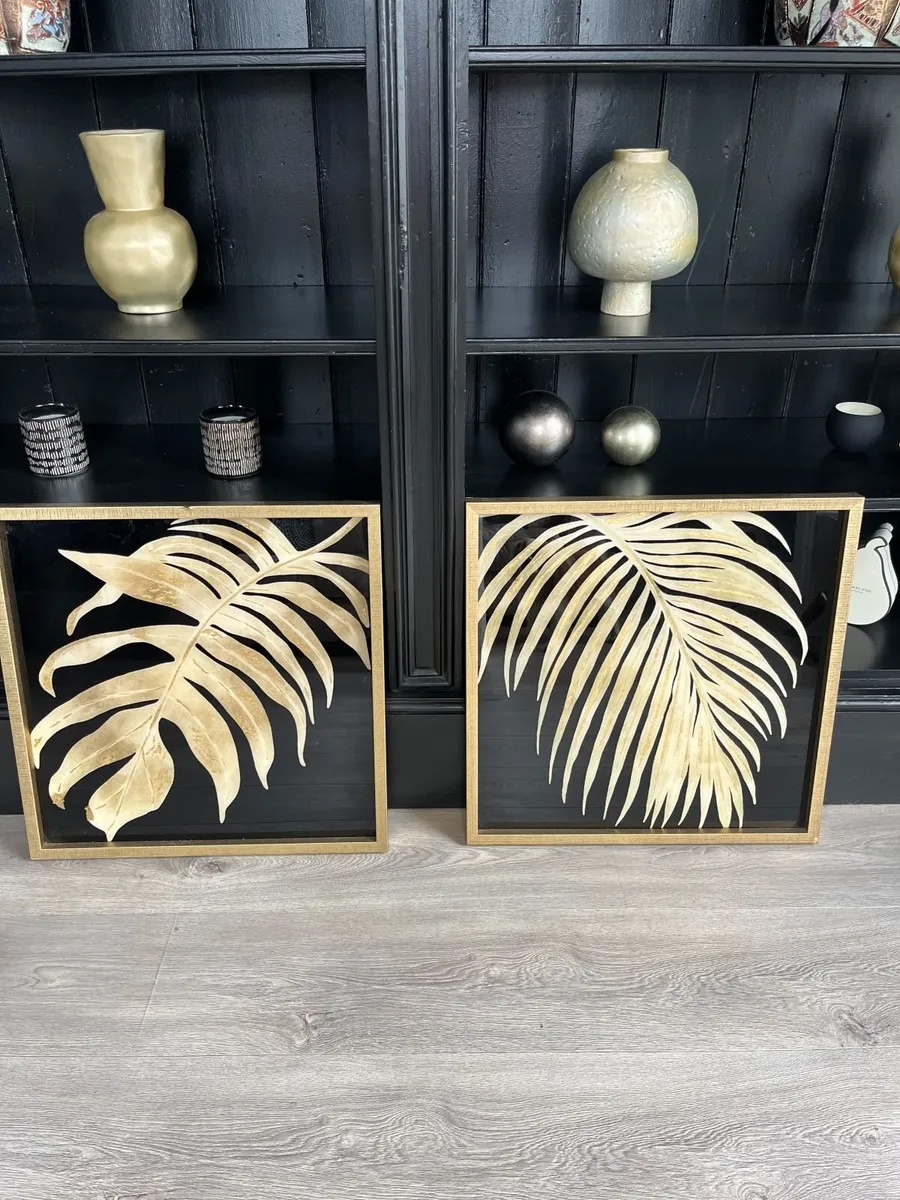 Large Gilt-finished glass prints - Image 1