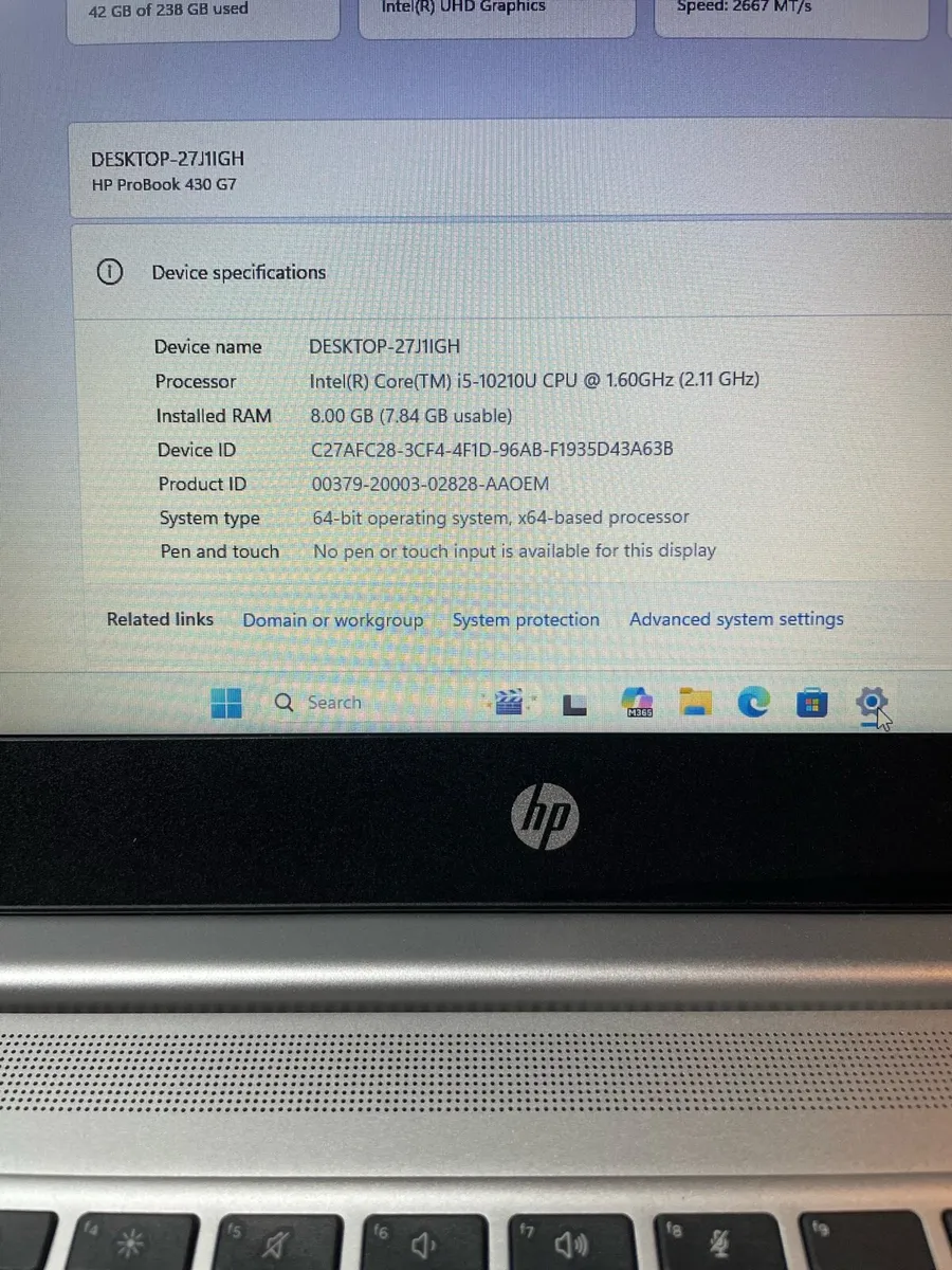 Hp laptop i5 pro 10gen 8/256 win 11 pro - Image 4