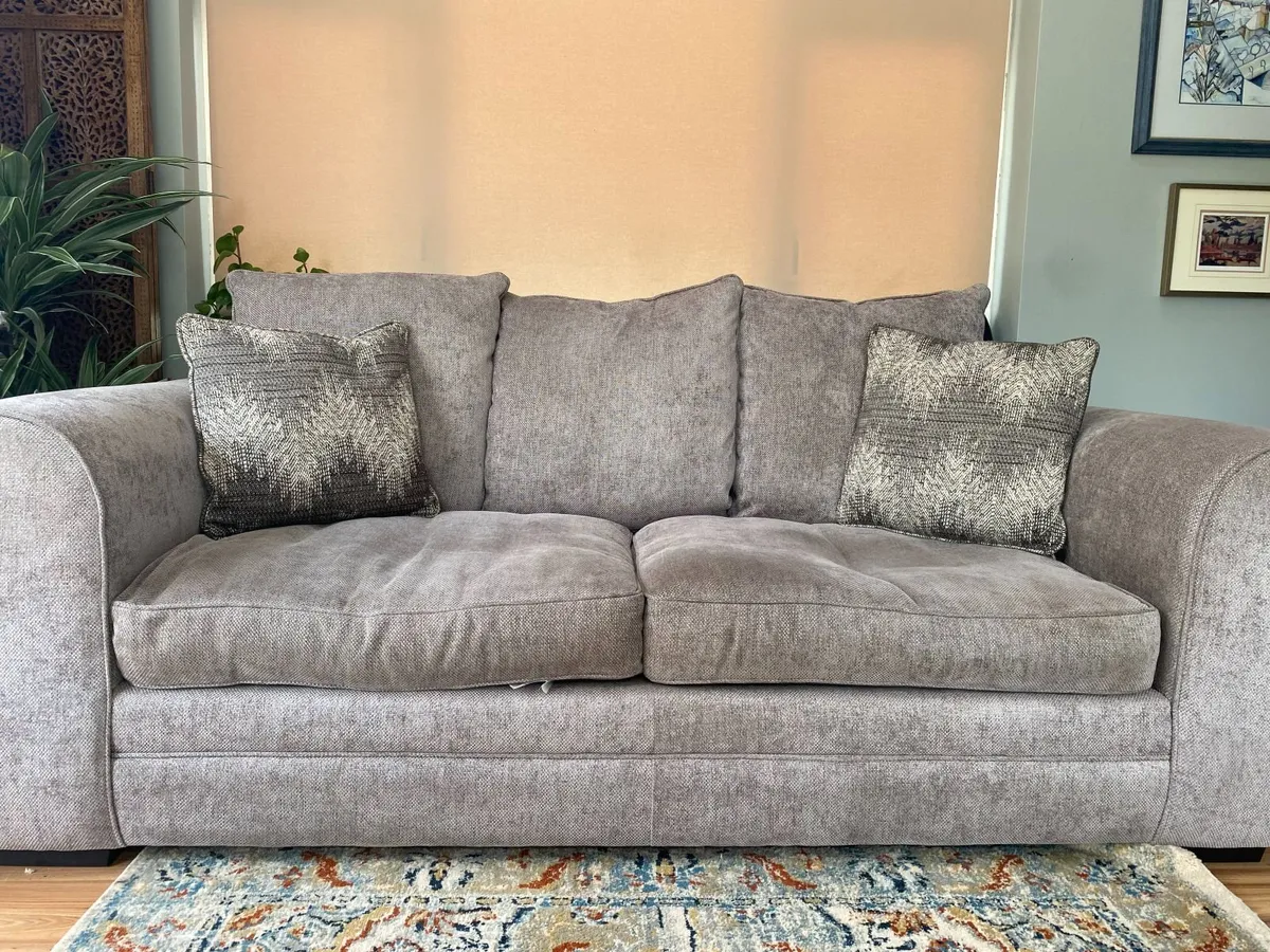 Silver Grey 2-seater and 3-seater sofa - Image 1