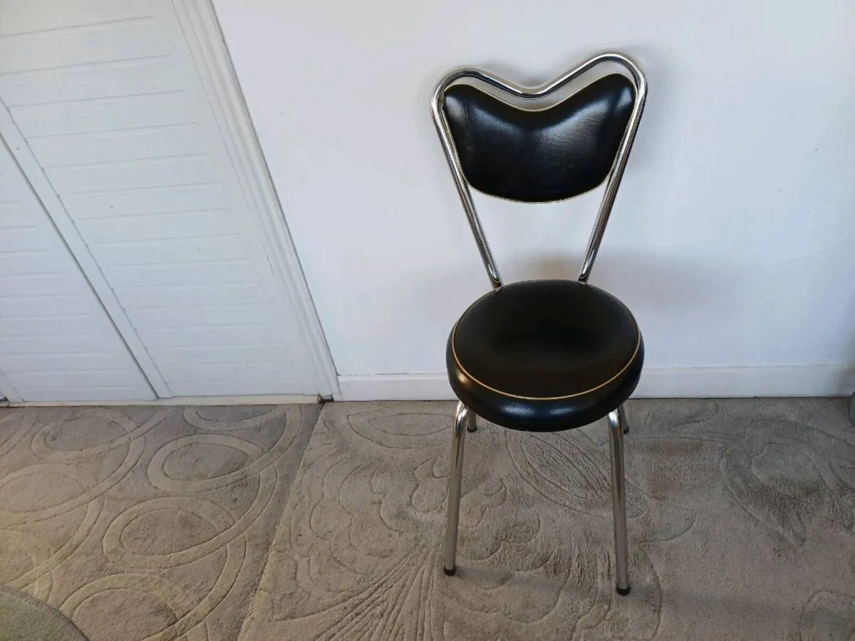 Black leatherette chair Chrome frame