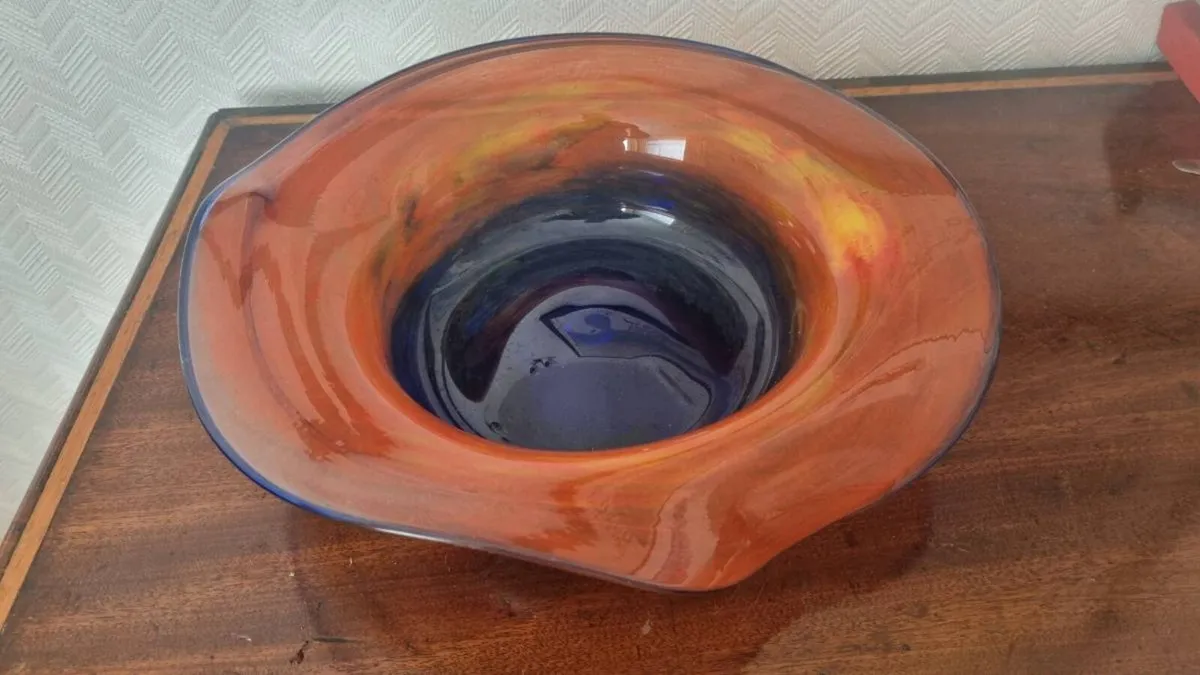 Vintage Art Handmade Crystal Glass Centerpiece - Image 1