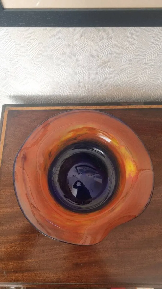 Vintage Art Handmade Crystal Glass Centerpiece - Image 2