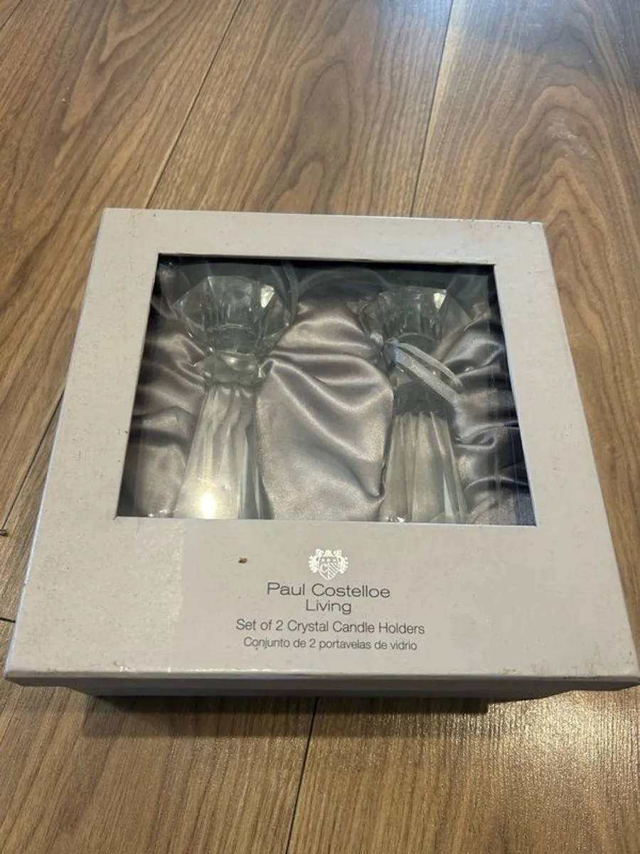 Paul Costelloe - set of 2 crystal candlesticks - Image 1