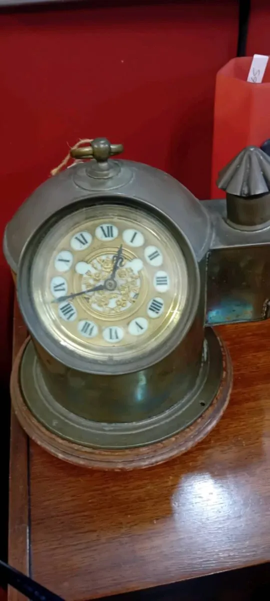 Antique Brass Ships Compass Converted To Clock - Image 1