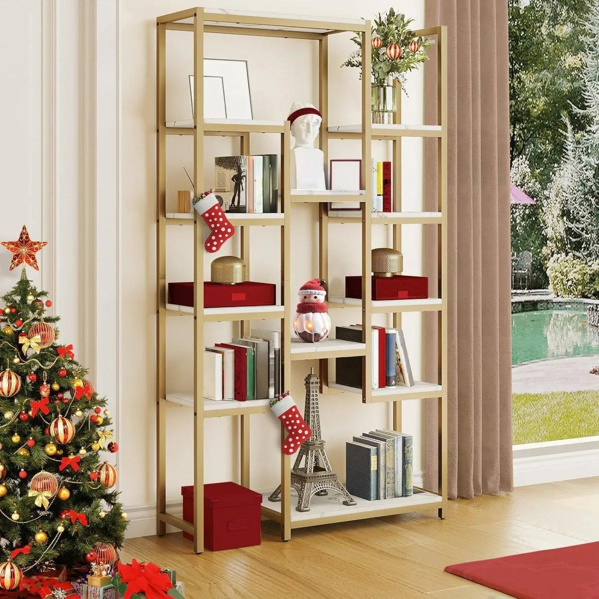 Bookcase 6 Tier Modern Free Standing Bookshelf - Image 1