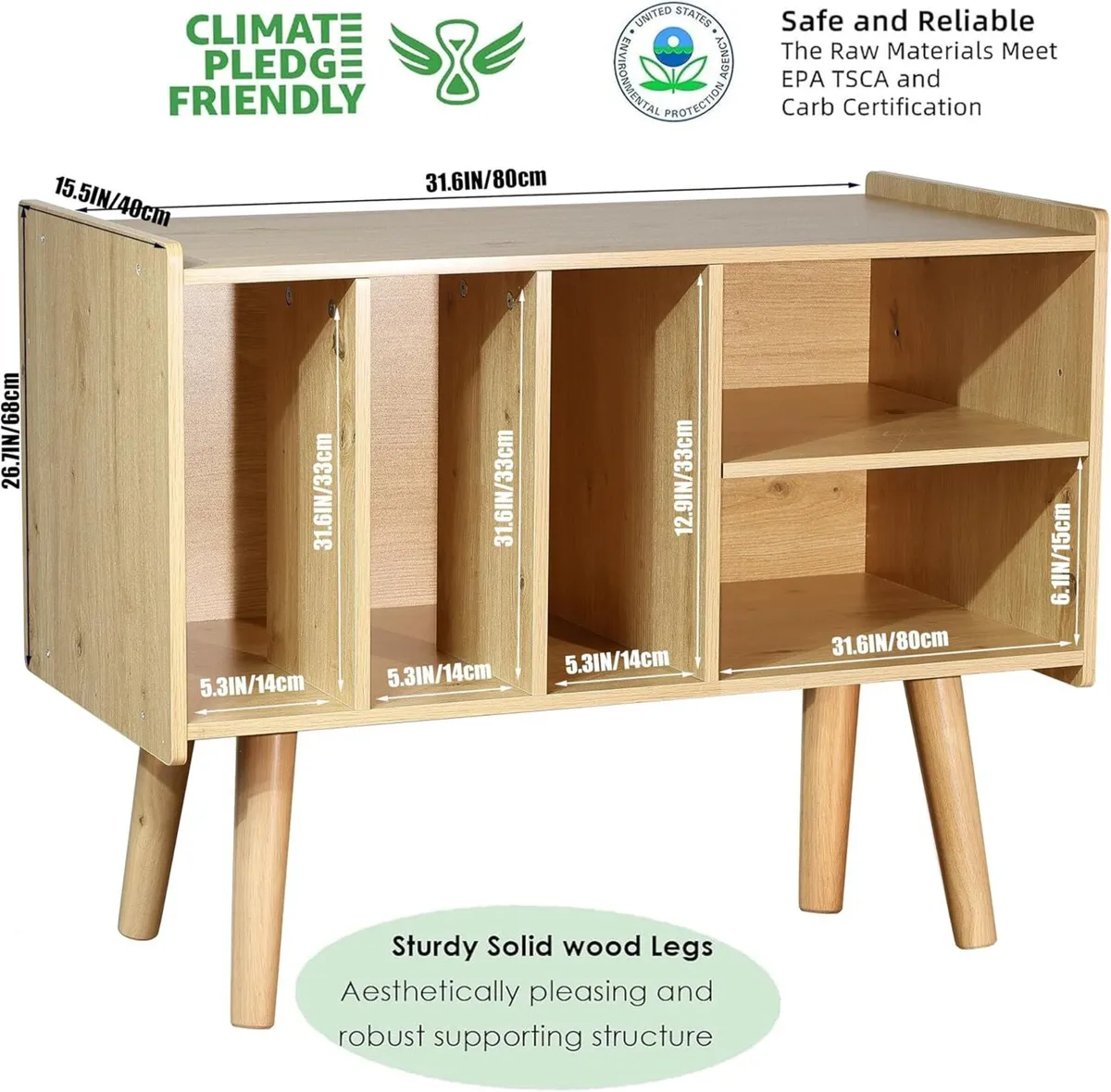 Record Player Stand with Vinyl Storage Holds Up - Image 3