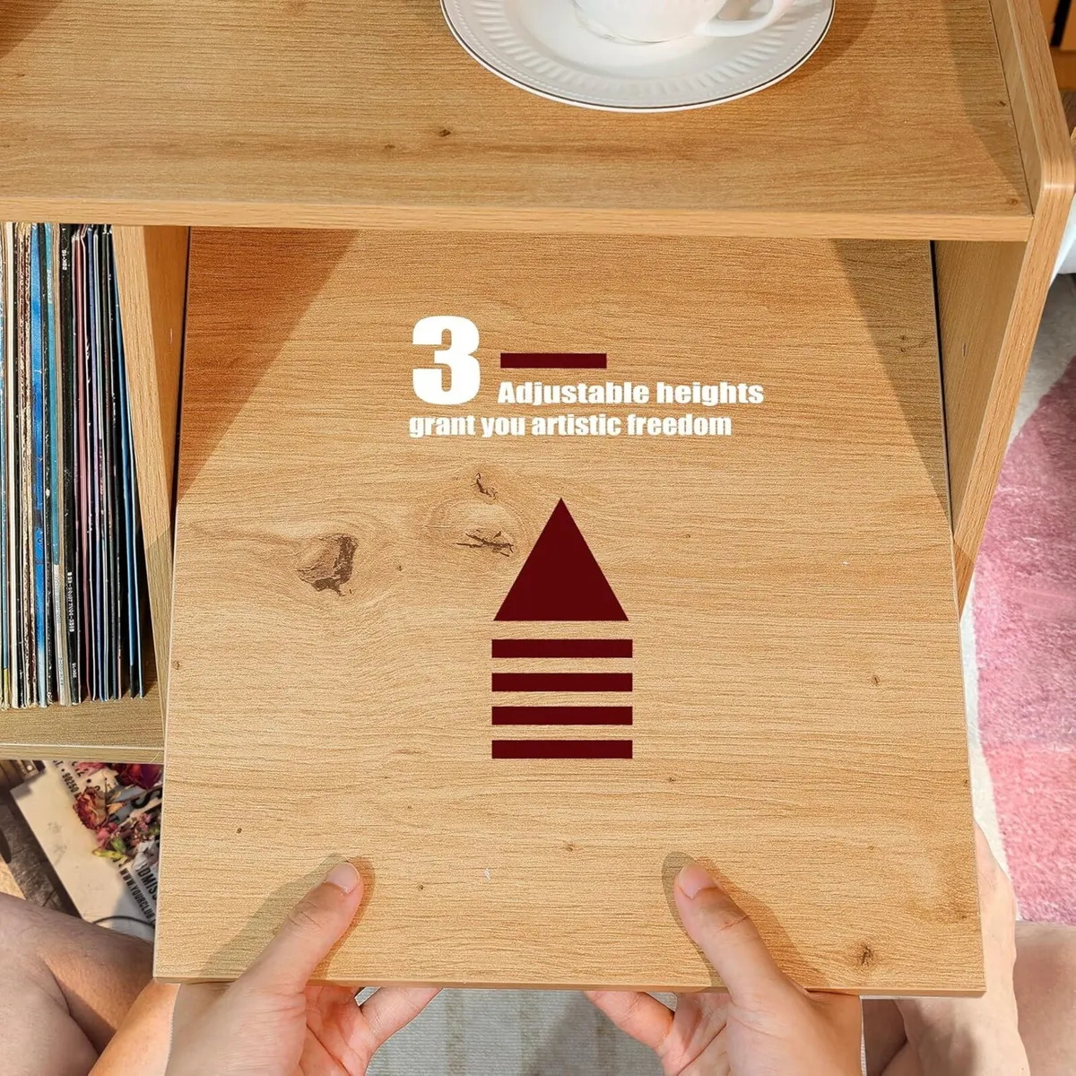 Record Player Stand with Vinyl Storage Holds Up - Image 4