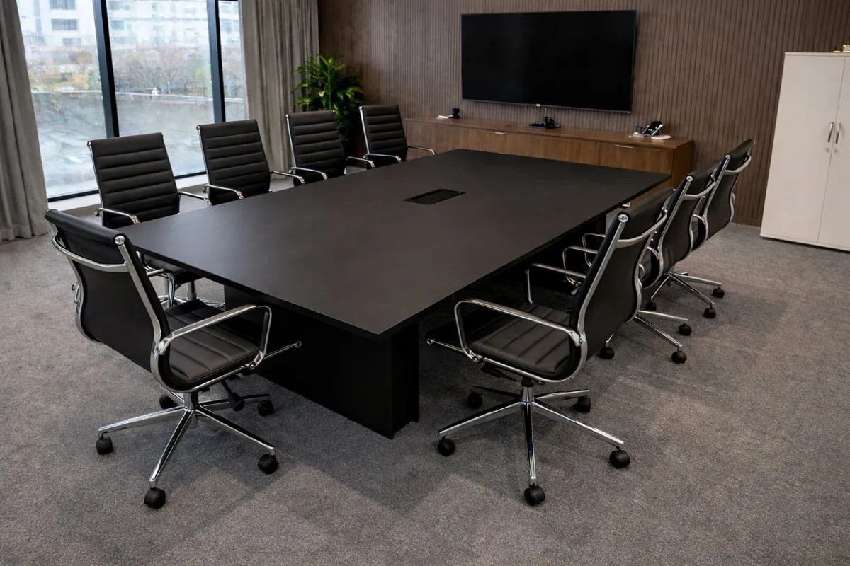 Parnell Black 2.4mtr Boardroom Table - NEW - Image 4