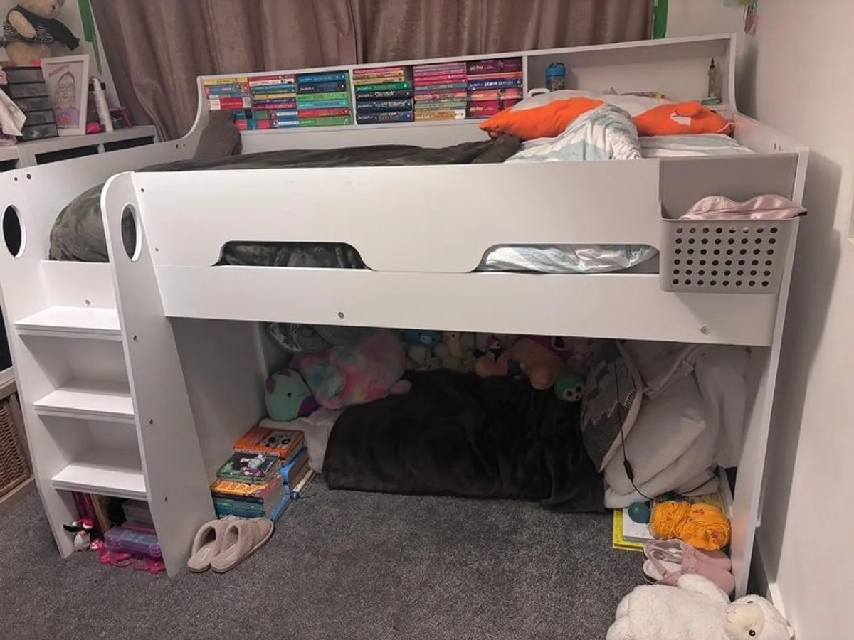 High sleeper bed and Emma single mattress - Image 2