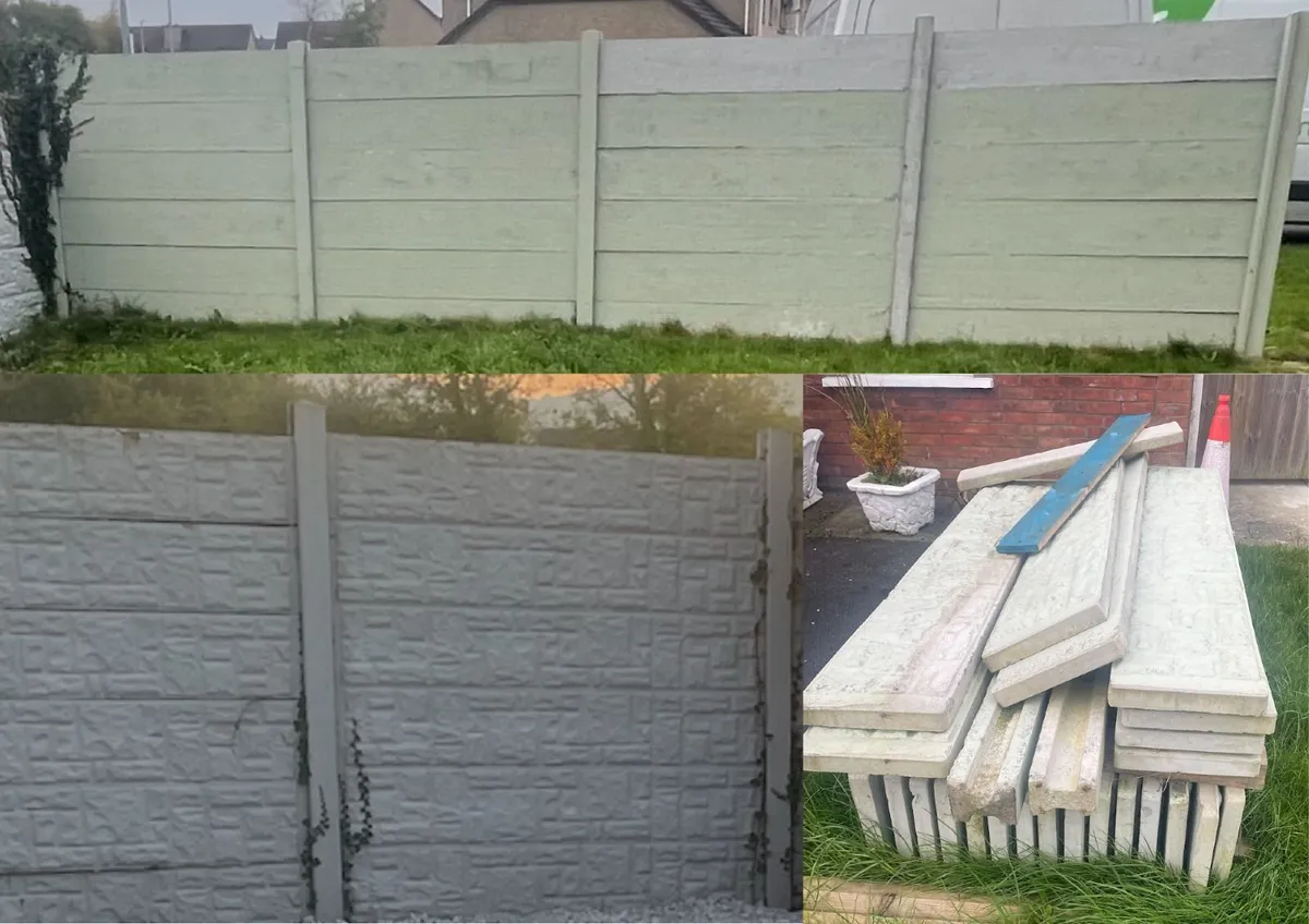 Concrete fence panels + @ H panels
