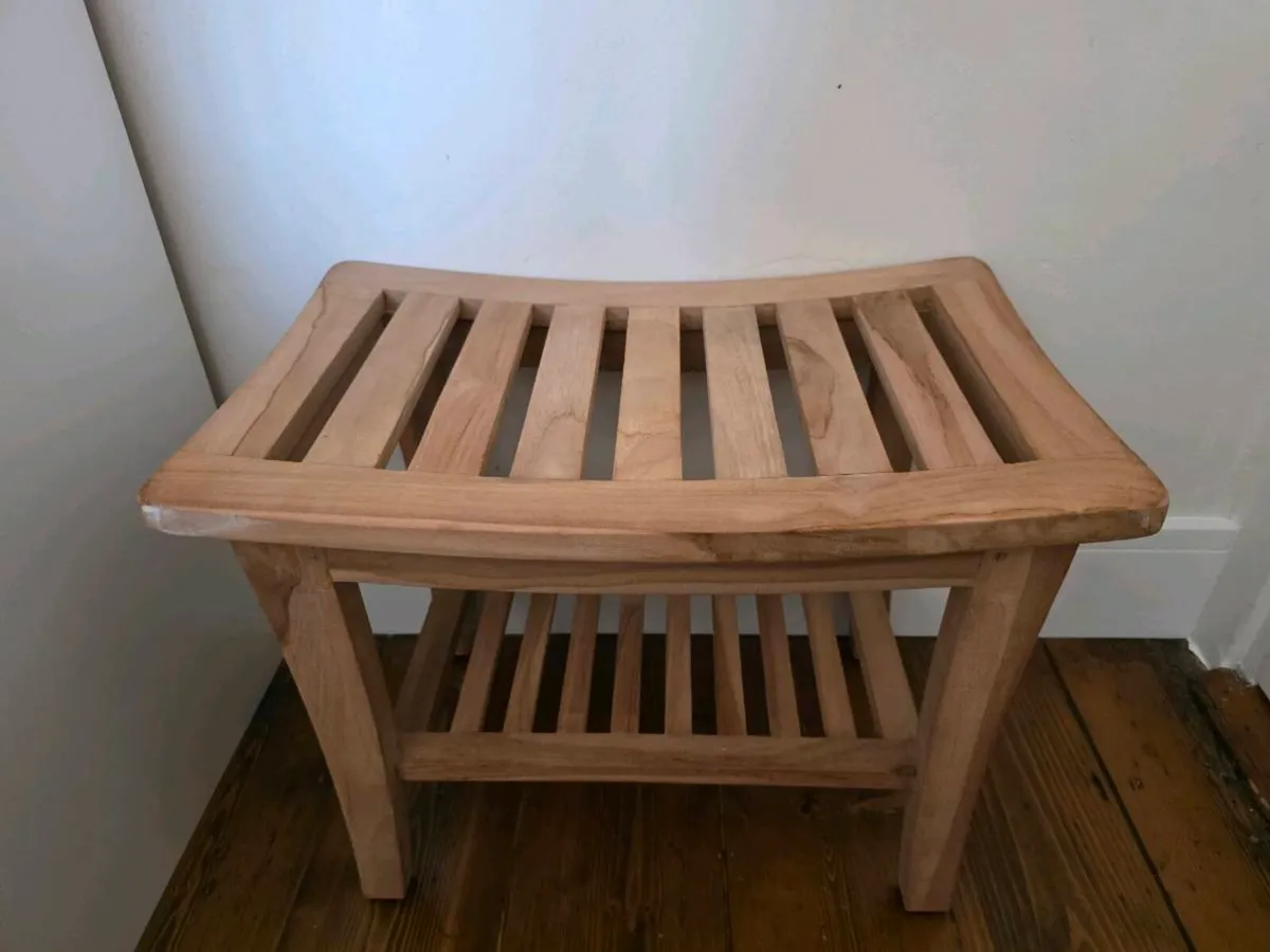 Solid Teak Shower/Spa Bench - Image 1