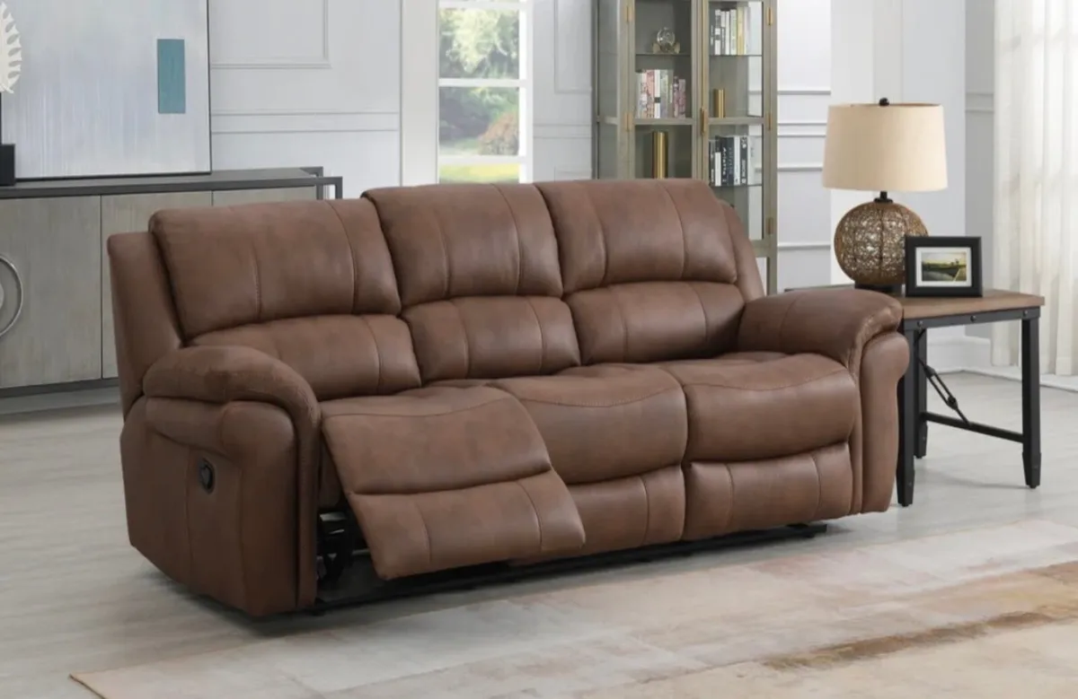 3 Seater Recliner Couch and 2 Single Recliners - Image 2