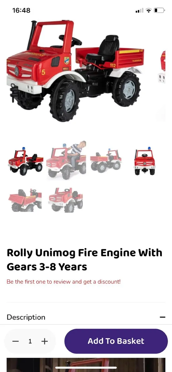 Rolly unimog toy fire engine - Image 2