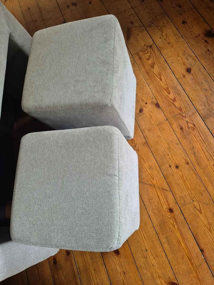 Sofa bed with storage and two stools - Image 2