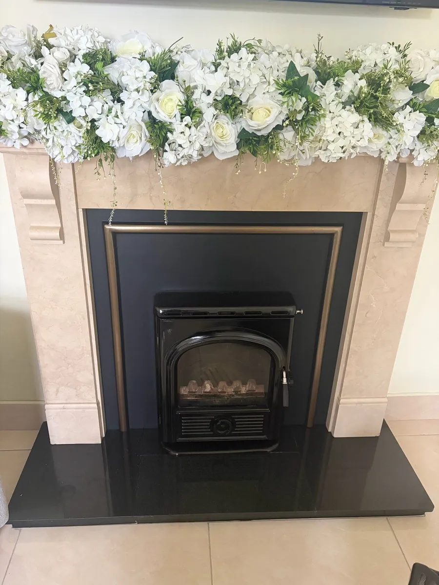 Stove with back boiler hardley used and fire place - Image 1