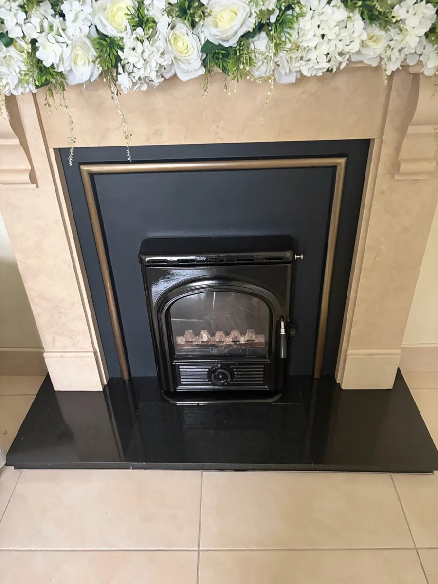 Stove with back boiler hardley used and fire place - Image 3