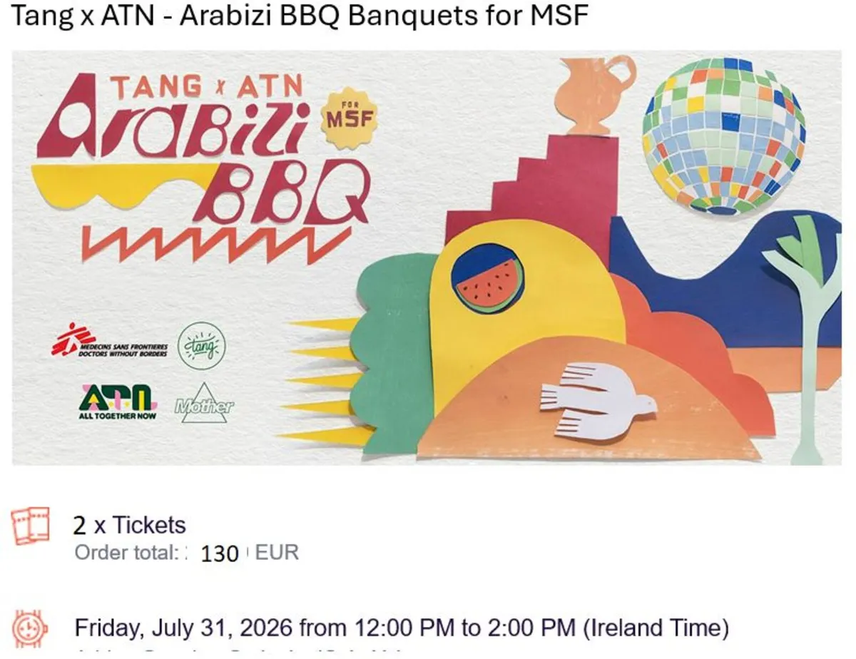 2 tickets for Arabizi BBQ Friday at 12pm @€65 each