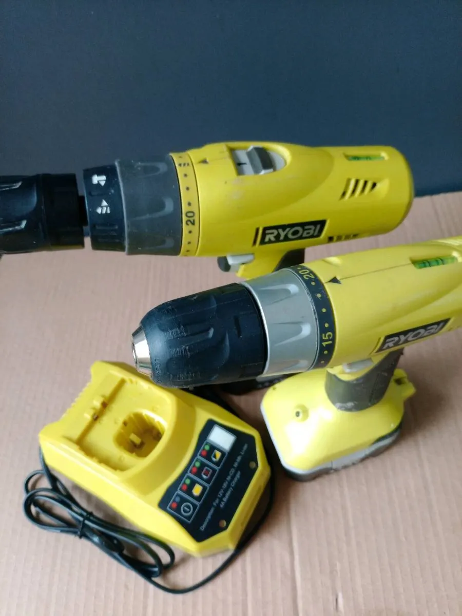 2 Ryobi drills+charger - Image 1