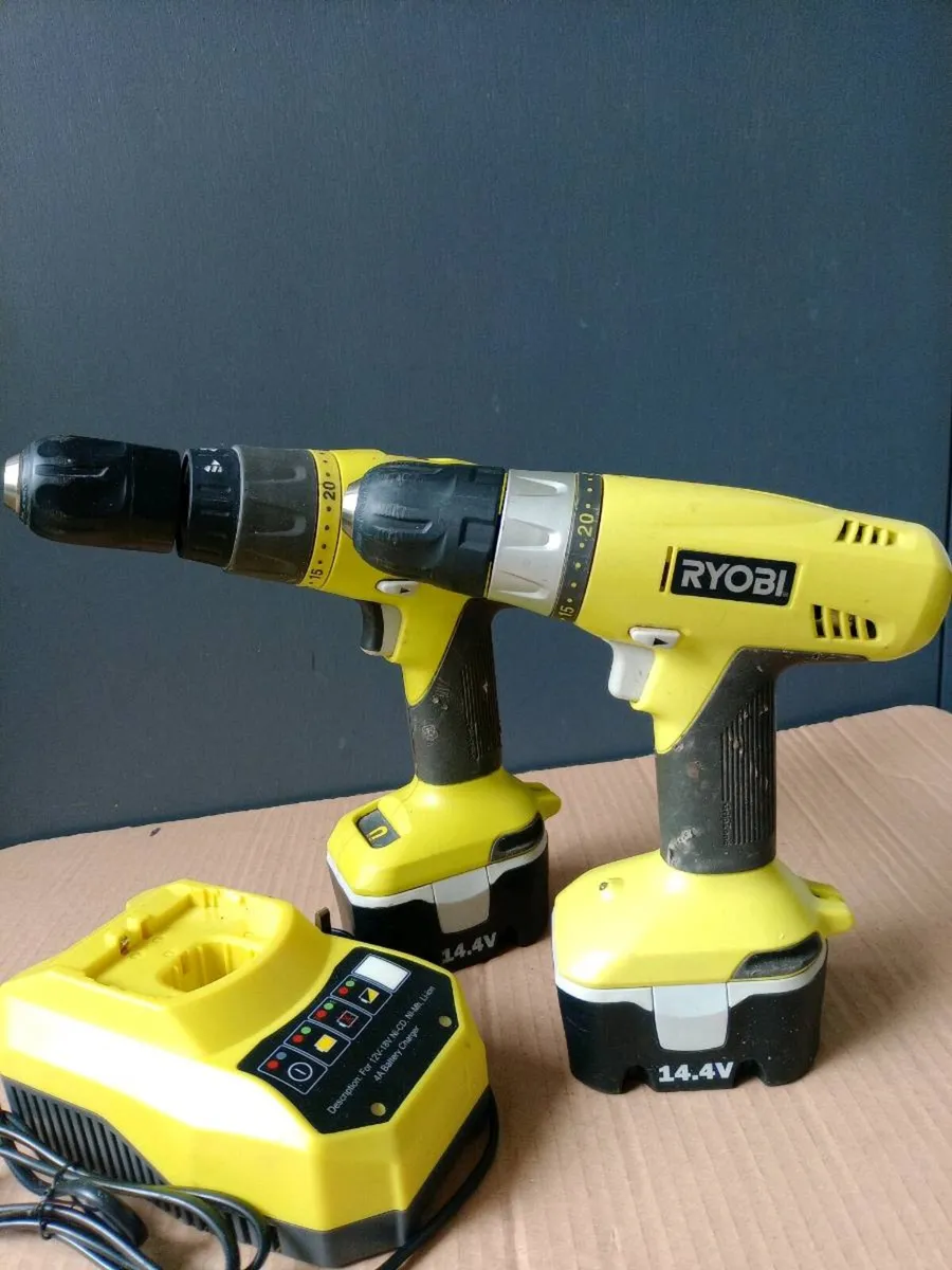 2 Ryobi drills+charger - Image 2