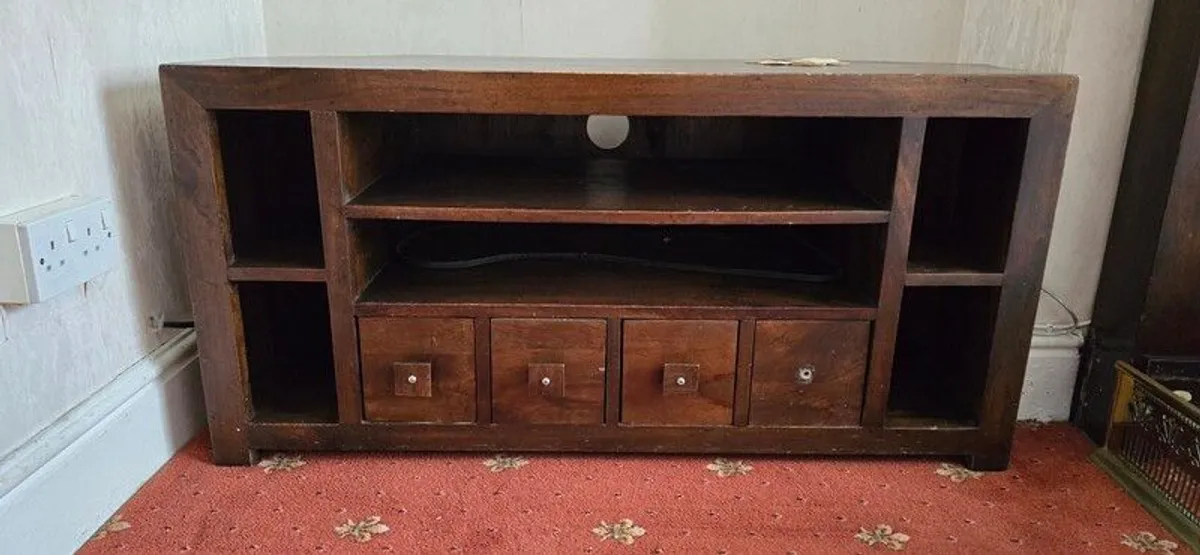 Solid wood corner TV stand - Image 1