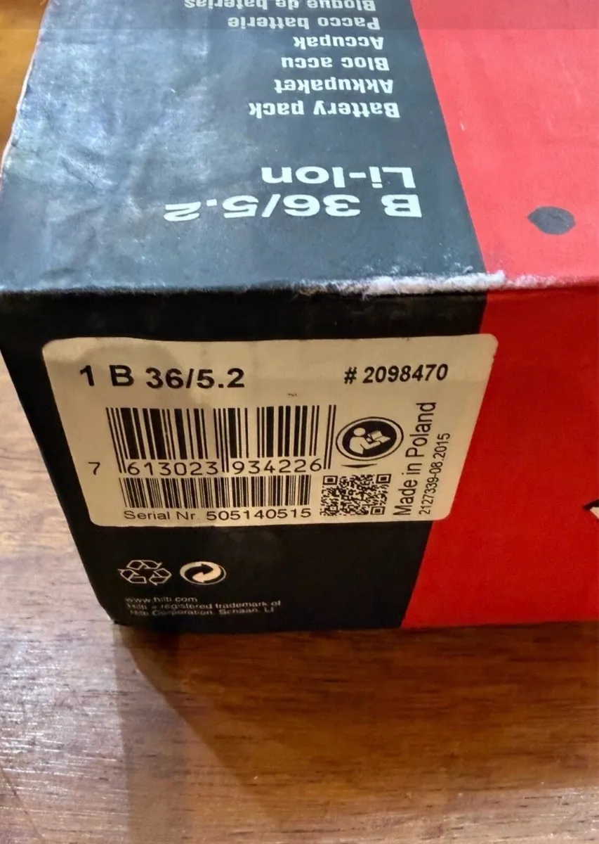 Hilti B36 5.2ah Battery Brand New - Image 3