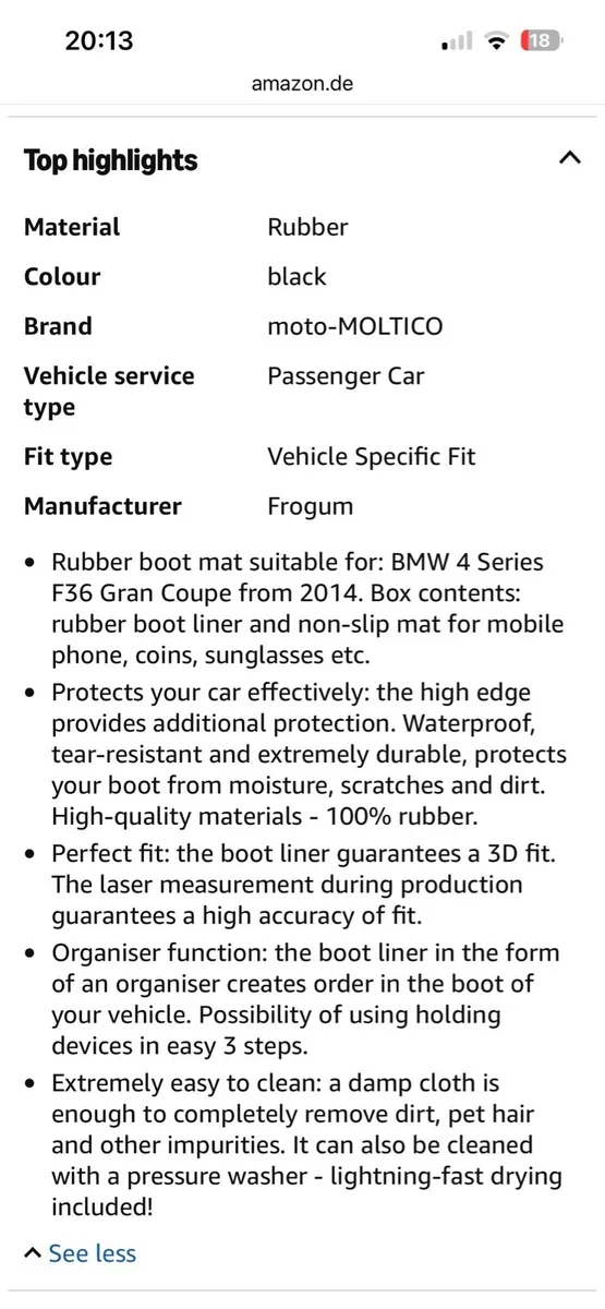 Rubber bmw 4 series boot protector - Image 2