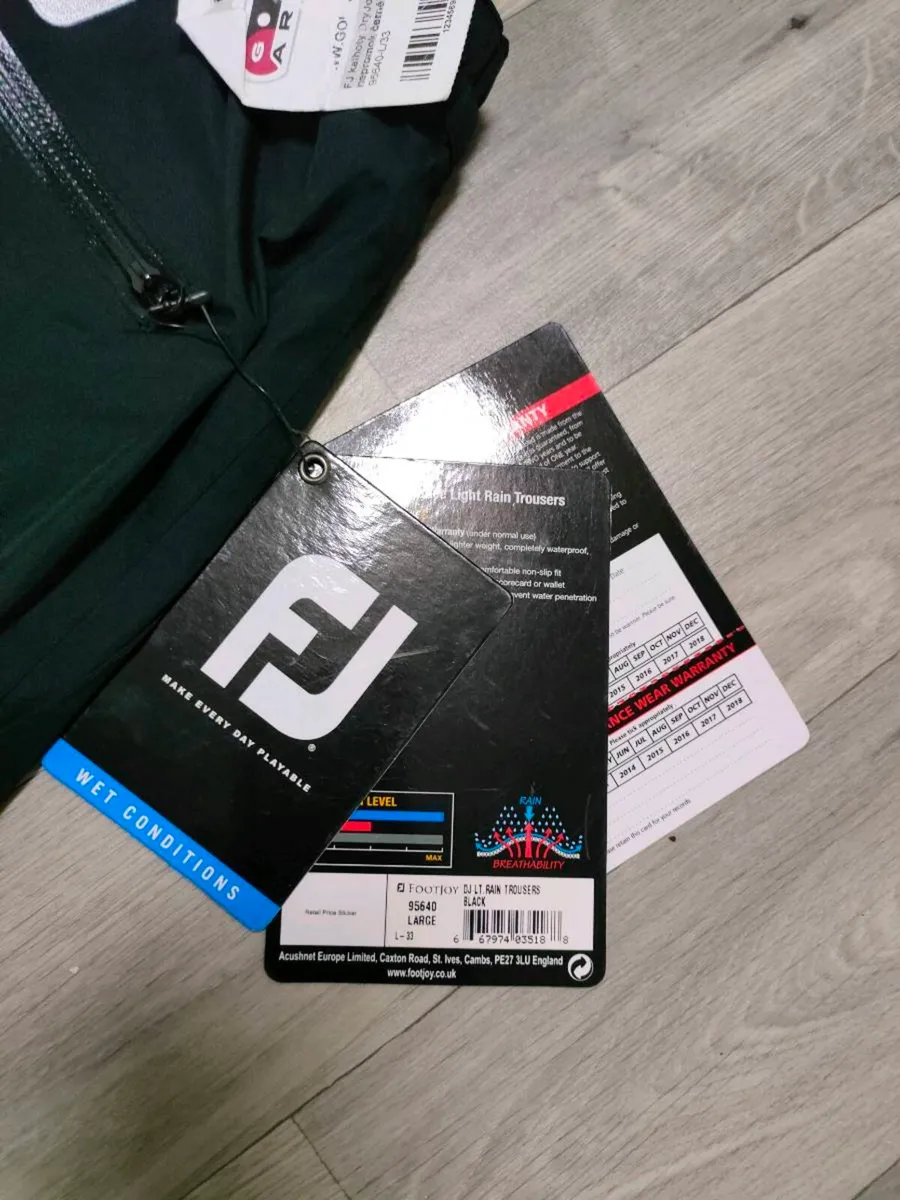 NEW FootJoy FJ Waterproof Golf Trousers Pants L/XL - Image 4