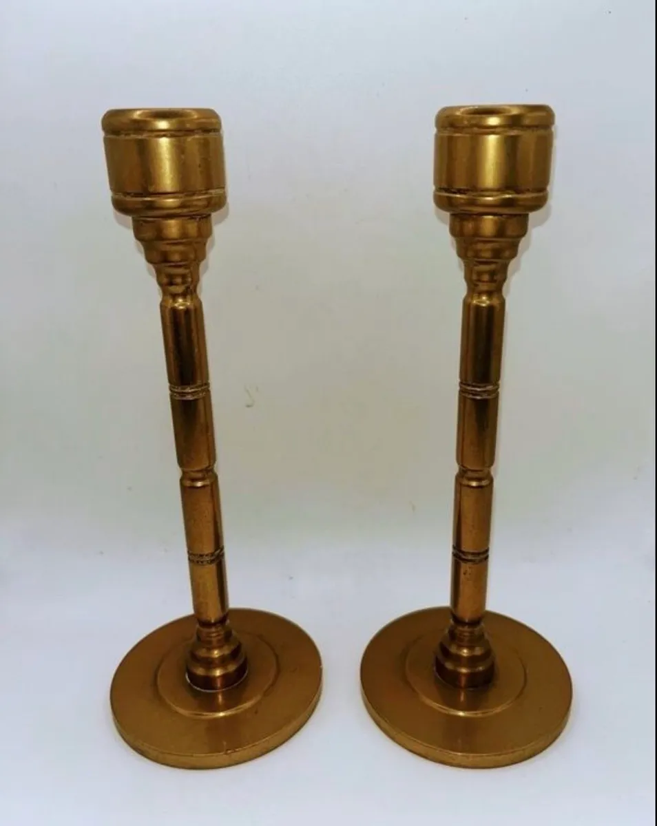 Vintage solid brass candle holders