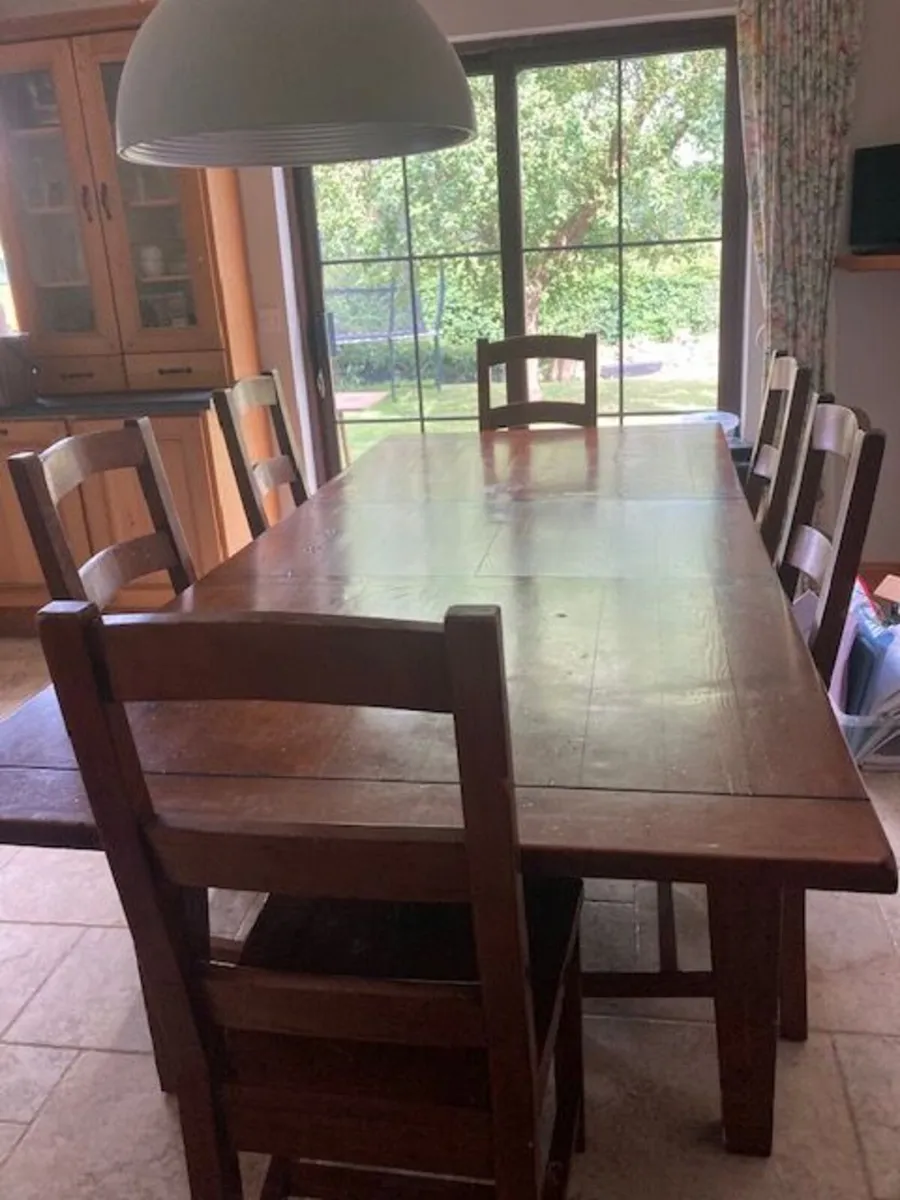 Solid Oak Extendable Dining Table and 6 Chairs - Image 2