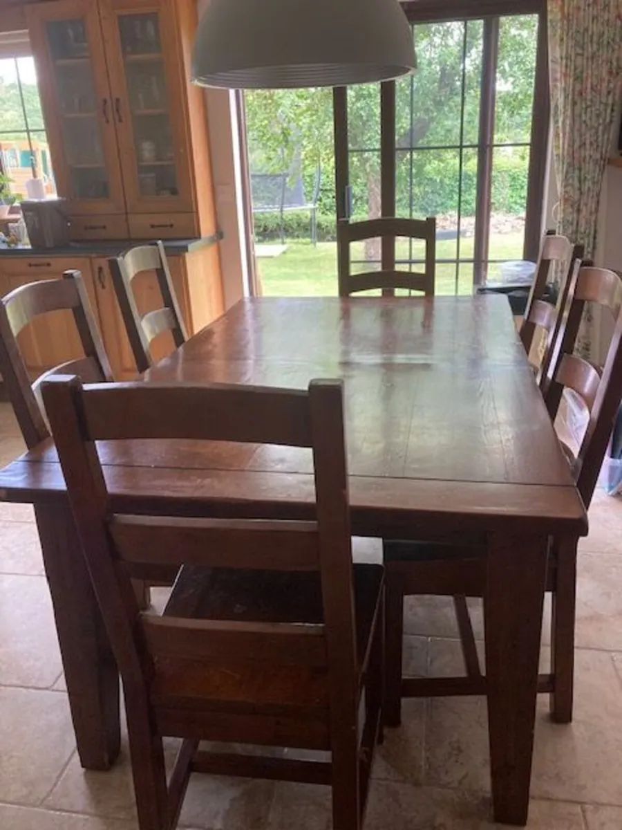 Solid Oak Extendable Dining Table and 6 Chairs - Image 1