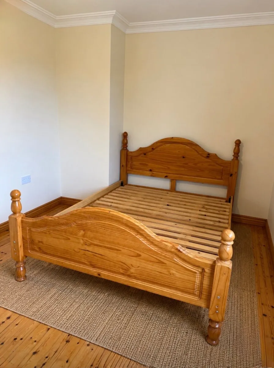 Solid Wood King Size Bed Frame - Image 2
