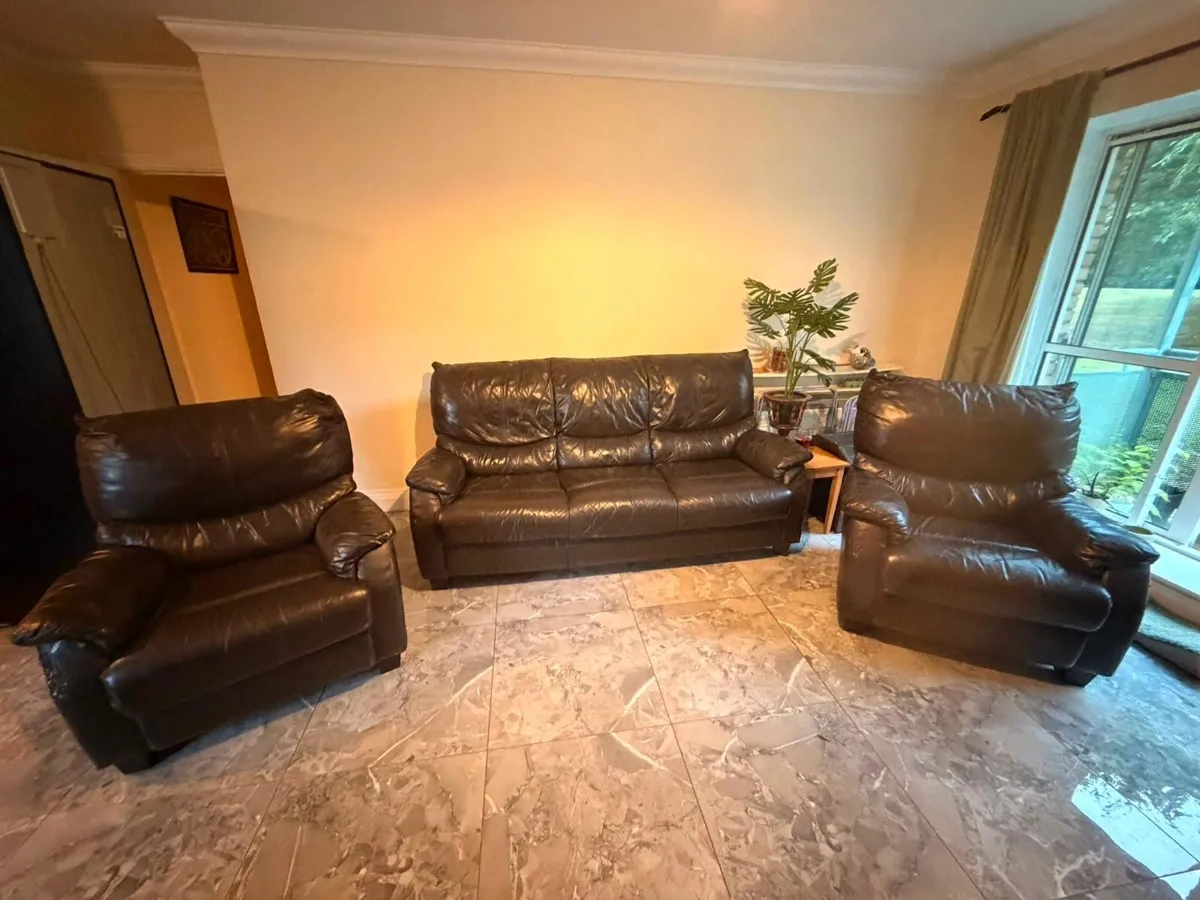 Black Sofa and two arm chairs - Image 1