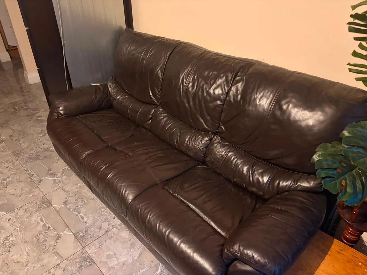 Black Sofa and two arm chairs - Image 2