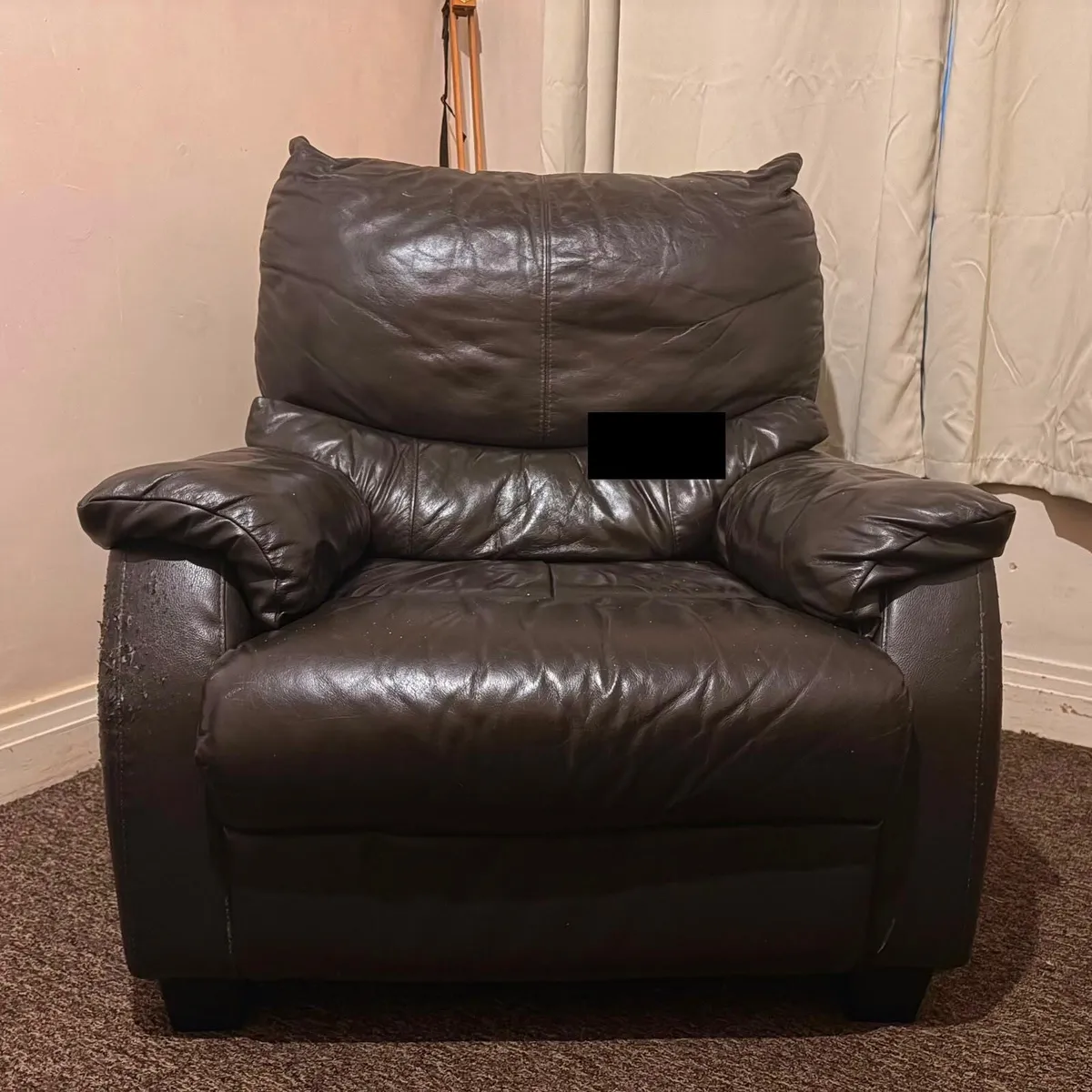 Black Sofa and two arm chairs - Image 4