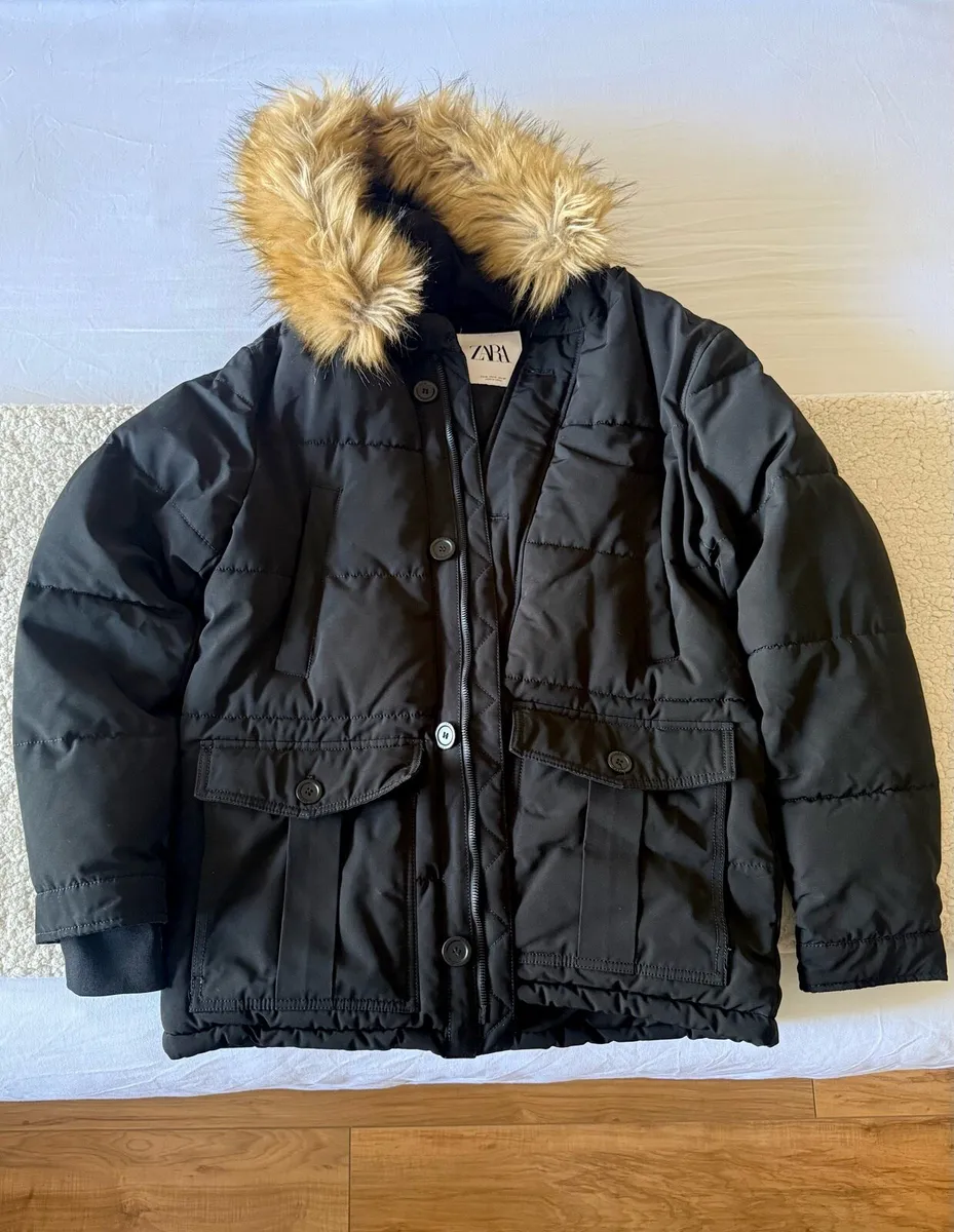 Zara Men’s Black Winter Jacket – Size M - Image 1