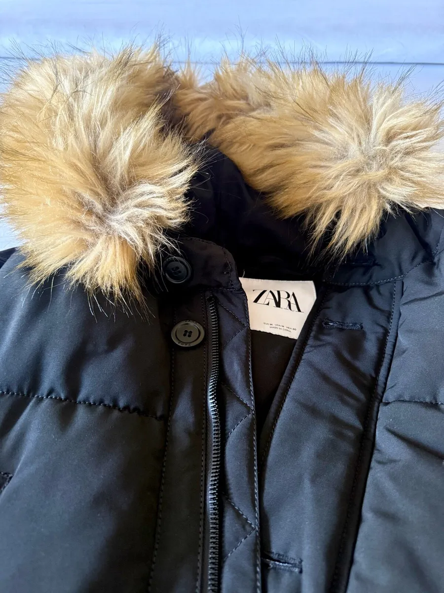 Zara Men’s Black Winter Jacket – Size M - Image 2