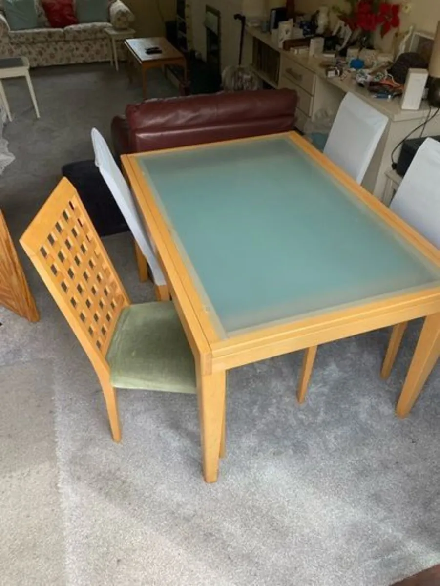extendable dining room table and chairs - Image 1
