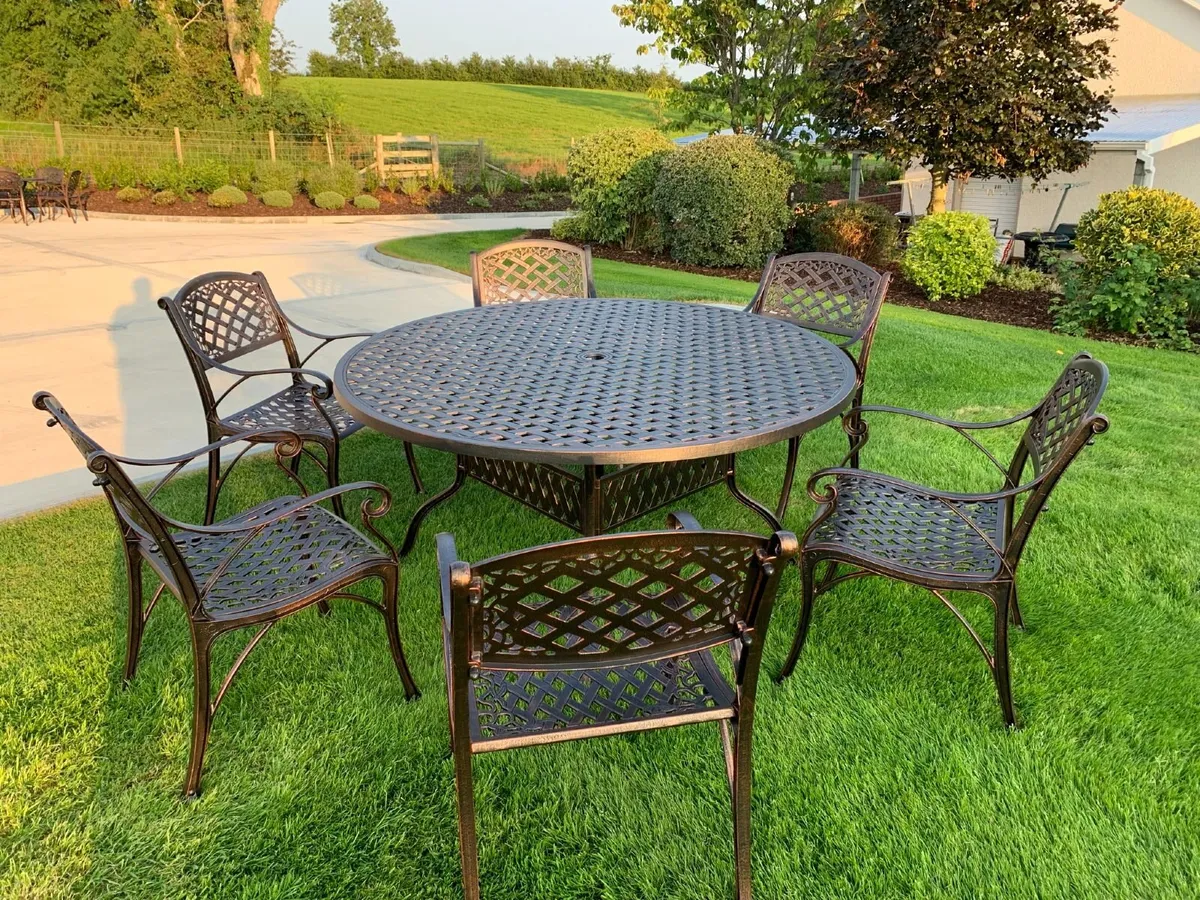 Aluminium Garden Patio Table and Chairs Furniture - Image 1