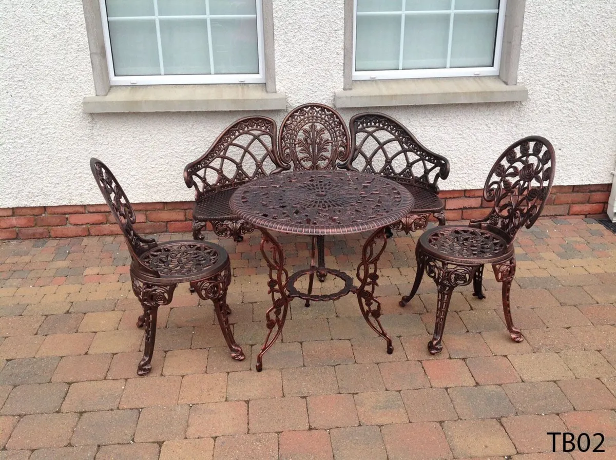 Aluminium Garden Patio Table and Chairs Furniture - Image 2