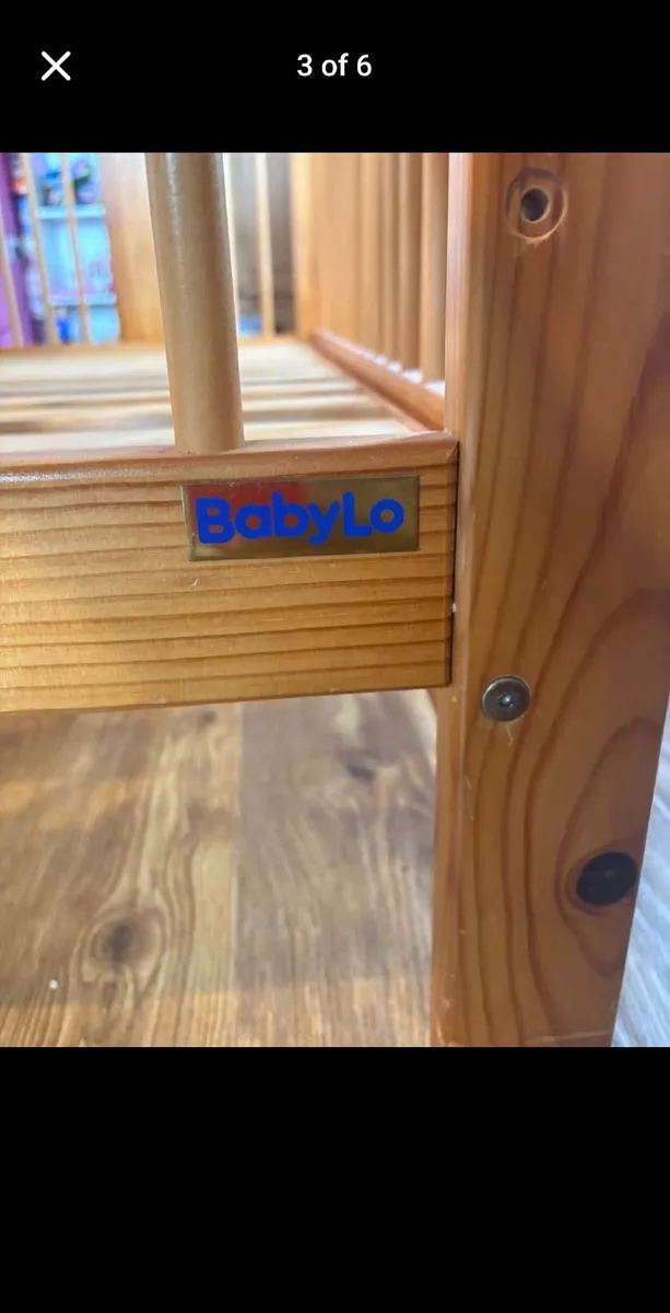 Wooden Baby Cot - Image 3