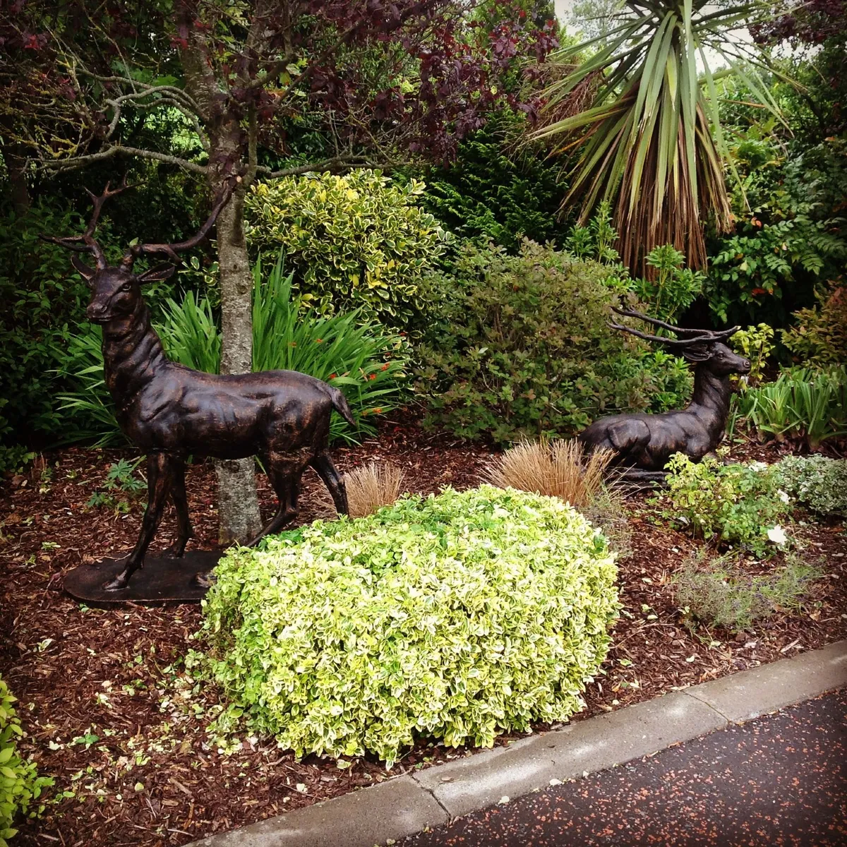 Cast iron bronze four seasons statues & animals - Image 1