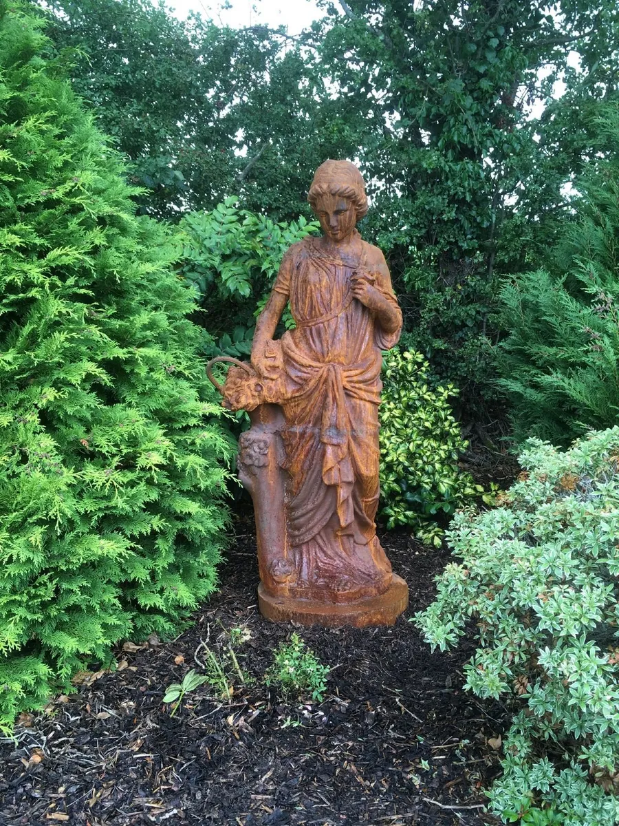 Cast iron bronze four seasons statues & animals - Image 2