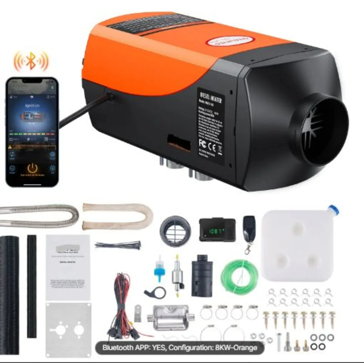 Bluetooth App Control Diesel Air Heater, 12V 5-8KW - Image 1