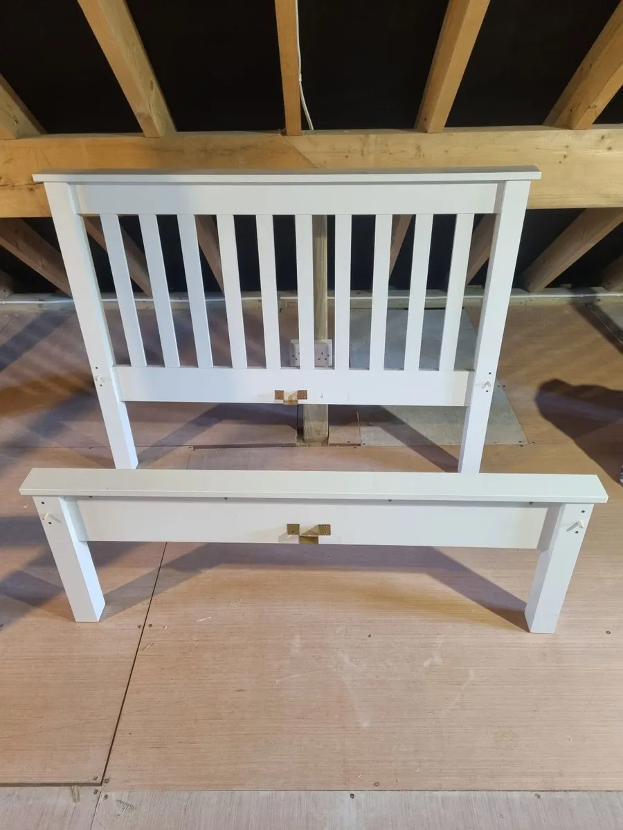 White Double bed frame - Image 2