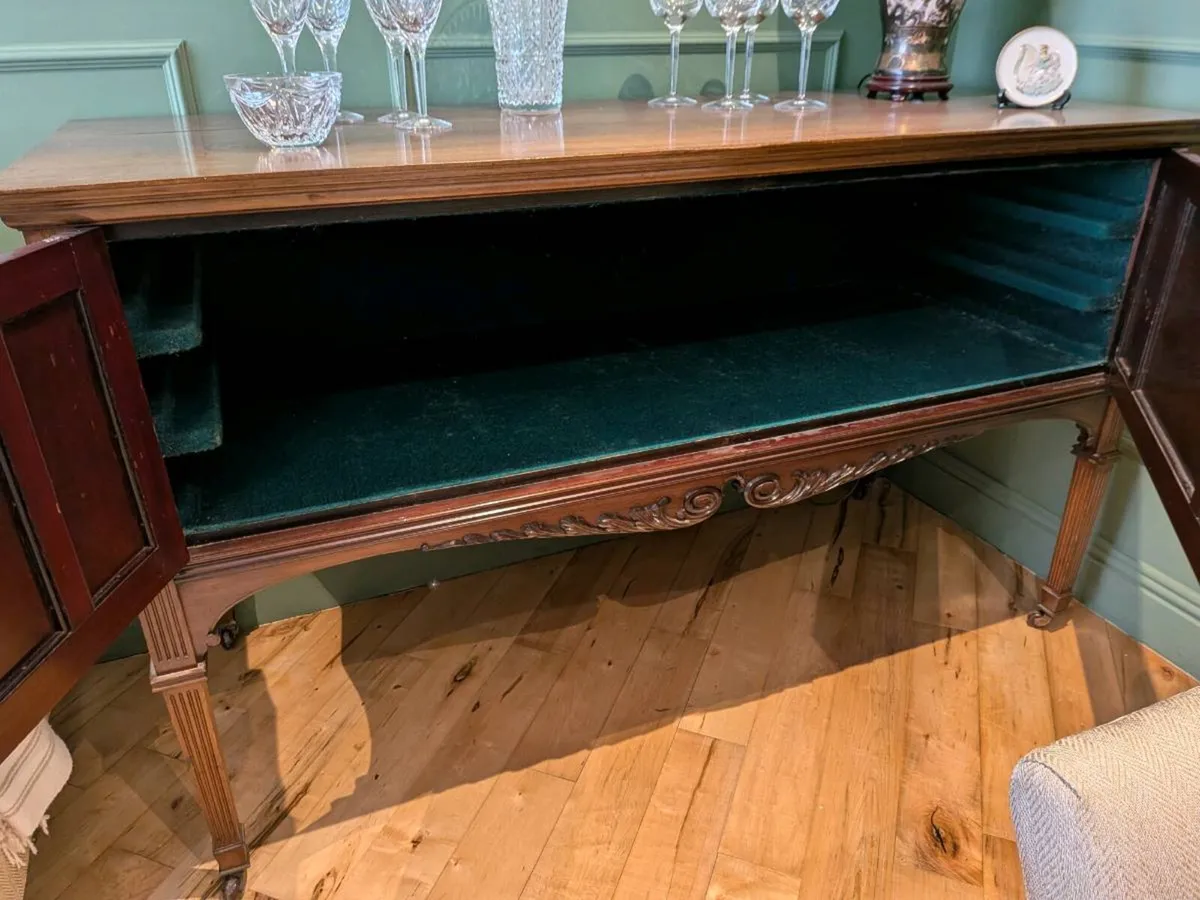 Antique Mahogany Sideboard / Server Cabinet – Felt - Image 2