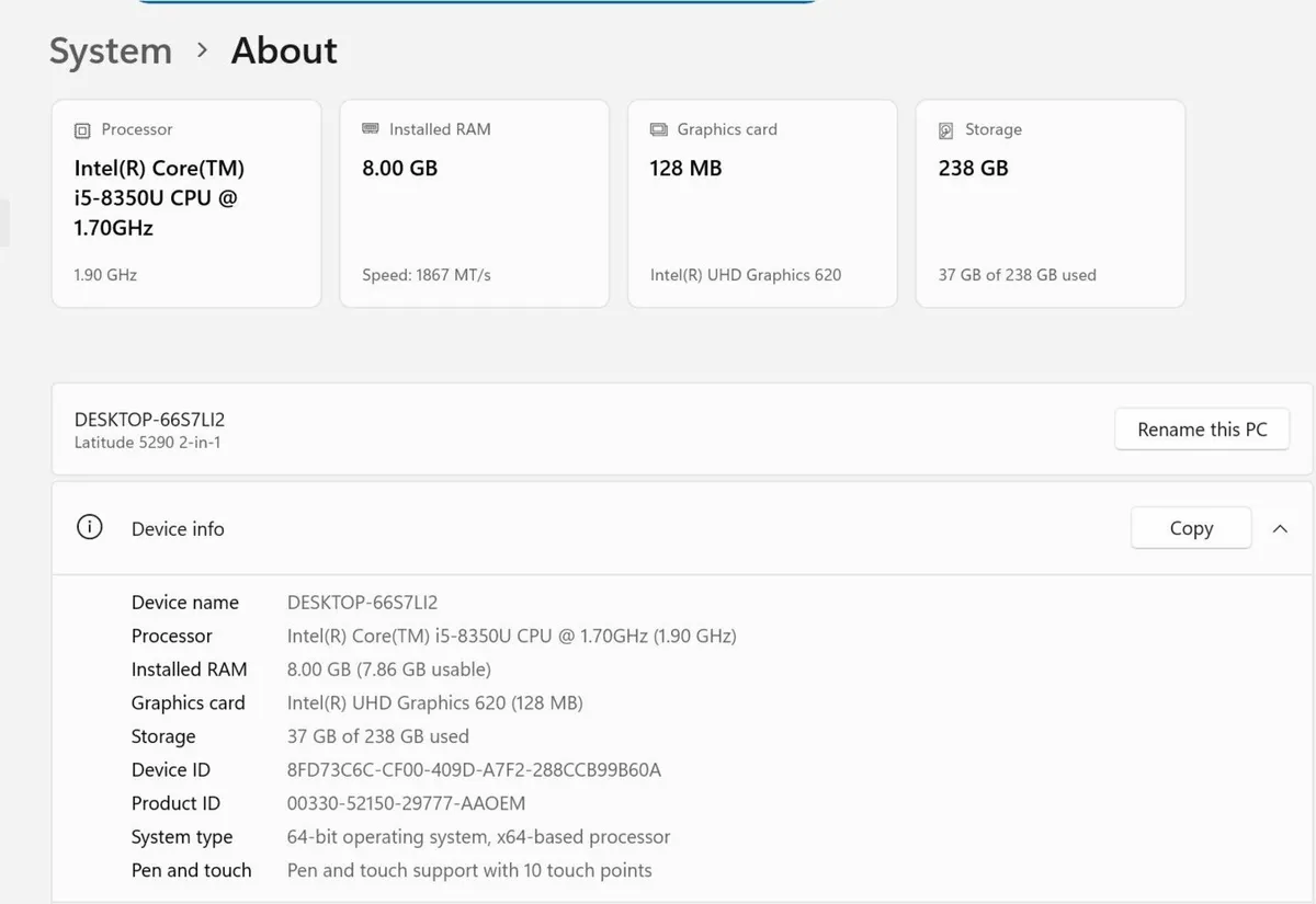 Dell Latitude 5290 2in1 Touchscreen Laptop - Image 4